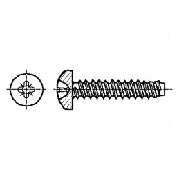 Şurub metal 4,2x16 Cap rotund Pozidriv PZ2 oţel zincat | Electronic-mag.ro | Componente Electronice