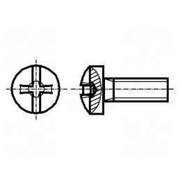 Şurub M4x12 Phillips Cap Buton Oţel 0,7mm 0,8mm PH2 | Electronic-mag.ro | Componente Electronice