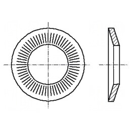 Şaibă conică M5 D12mm h1,8mm oţel elastic zincat | Electronic-mag.ro | Componente Electronice