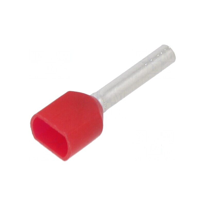 Vârf tub de capăt izolată dublă cupru 1mm² 12mm cositorit | Electronic-mag.ro | Componente Electronice