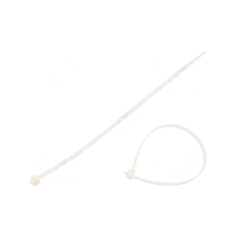 Colier de strângere poliamidă 200mm 3,6mm 180N albă | Electronic-mag.ro | Componente Electronice