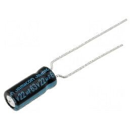 Condensator electrolitic 22uF 63VDC Ø5x11mm 2mm Raster - Pungă | Electronic-mag.ro | Componente Electronice