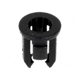 Montură LED 3mm monobloc neagră UL94V-2, L: 6,4mm | Electronic-mag.ro | Componente Electronice