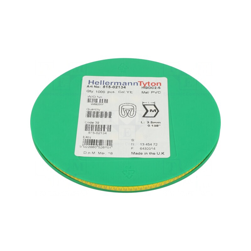 Markere Marcaj PVC Galben 2-5mm Temperatura -65÷105°C | Electronic-mag.ro | Componente Electronice