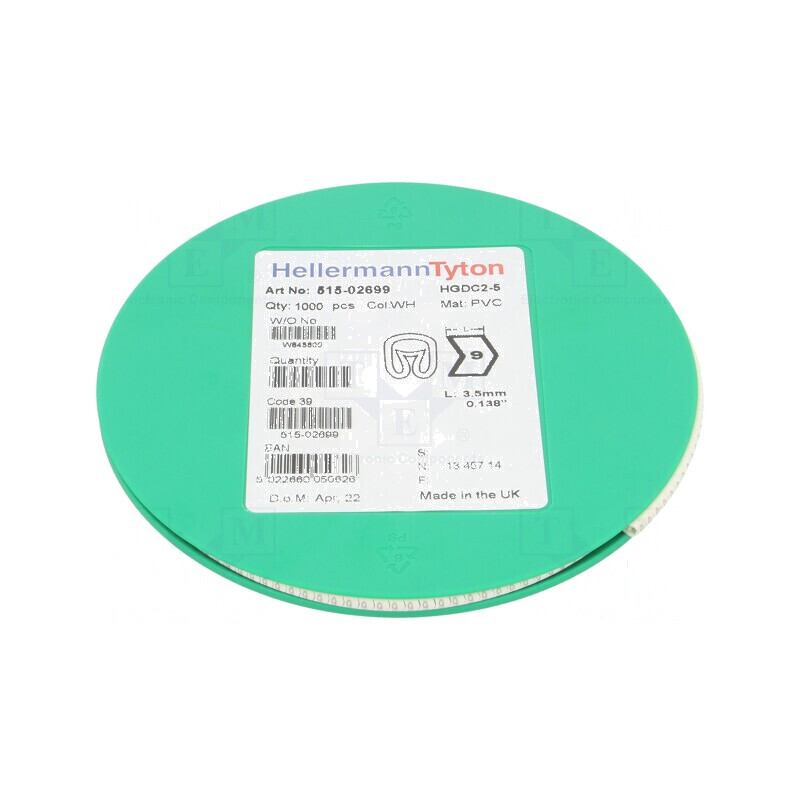 Markere Marcaj PVC Alb 9 2÷5mm -65÷105°C | Electronic-mag.ro | Componente Electronice Markere Marcaj PVC Alb 9 2÷5mm -65÷105°C | Electronic-mag.ro | Componente Electronice
