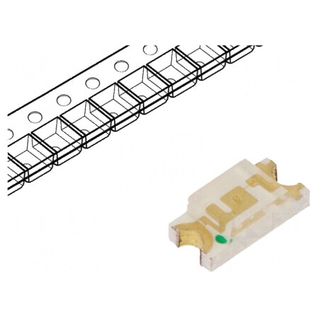 LED SMD 1206 Verde 300-600mcd 3,2x1,6x1,1mm 120° 20mA 95mW | Electronic-mag.ro | Componente Electronice