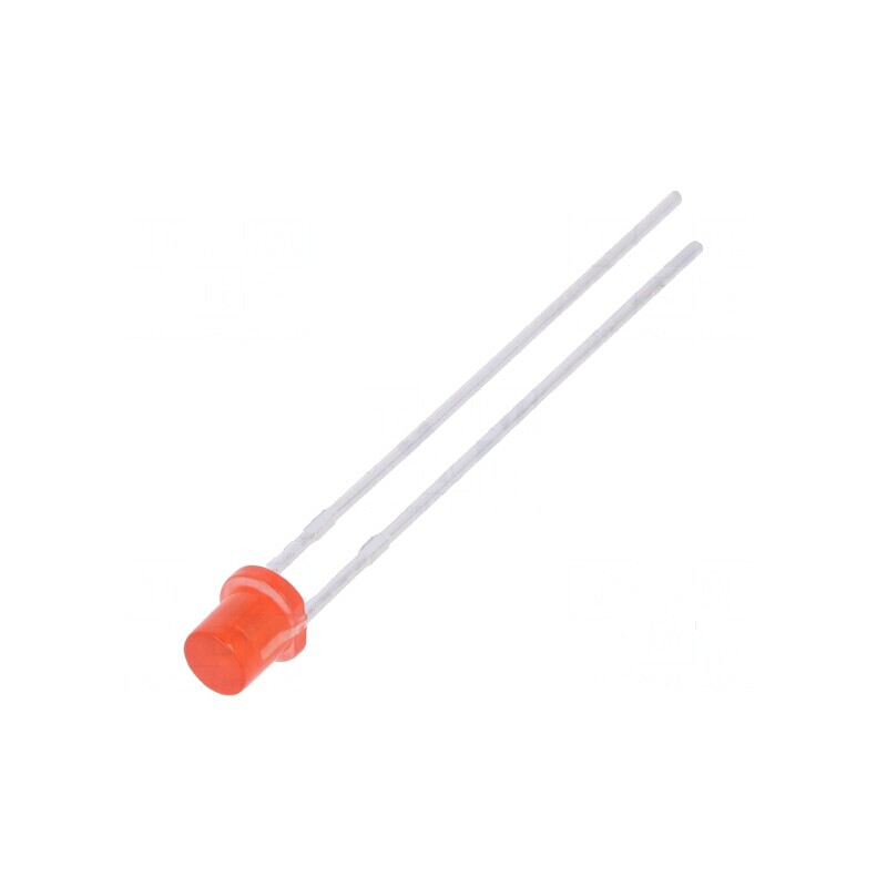 LED 3mm roșie 70-120 mcd 130° plat | Electronic-mag.ro | Componente Electronice