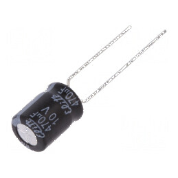Condensator electrolitic THT 470uF 10V 8x11,5mm ±20% | Electronic-mag.ro | Componente Electronice