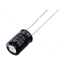Condensator electrolitic THT 330uF 16V 8x11.5mm ±20% | Electronic-mag.ro | Componente Electronice