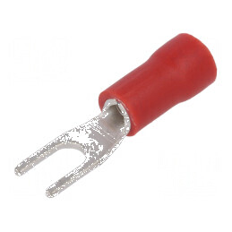 Furcă M3 Ø 3,2mm 0,5-1mm2 crimpată pe cablu izolată | Electronic-mag.ro | Componente Electronice