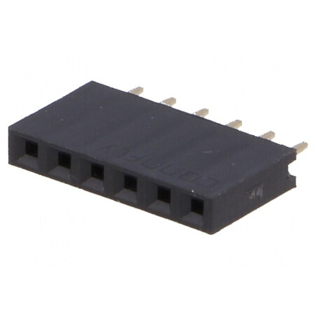 Conector șiruri pini soclu mamă 6 pini 2,54mm THT 1x6 | Electronic-mag.ro | Componente Electronice