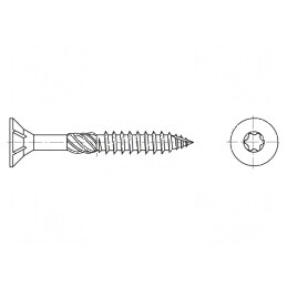 Şurub lemn 4,5x40 Torx TX20 oţel zincat | Electronic-mag.ro | Componente Electronice