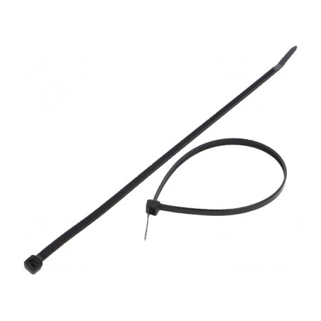 Colier de strângere poliamidă neagră L: 250mm W: 4,8mm 222N | Electronic-mag.ro | Componente Electronice