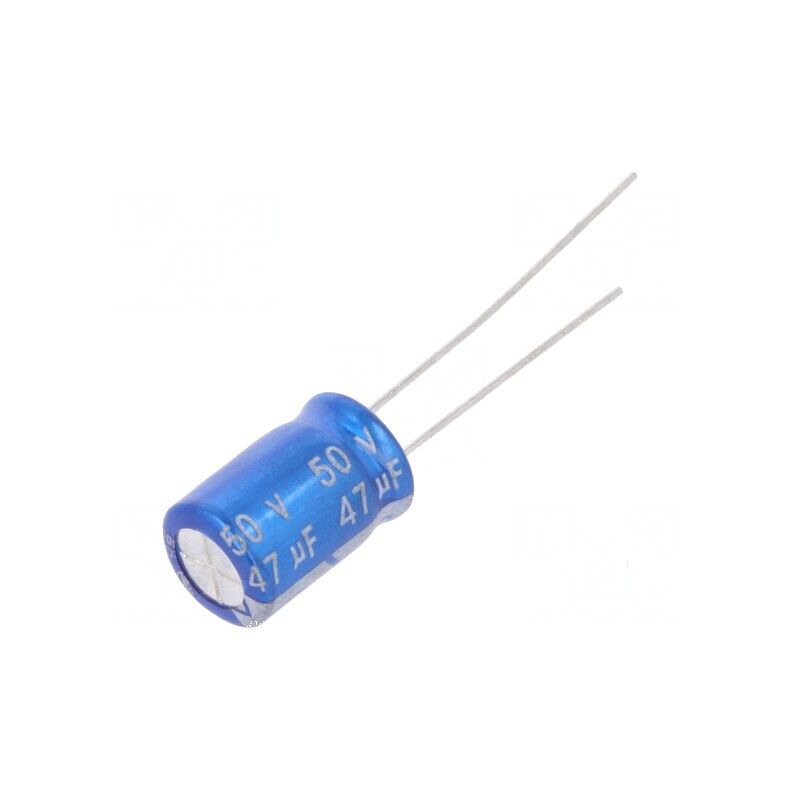 Condensator electrolitic THT 47uF 50VDC Ø8x11,5mm ±20% 7000h | Electronic-mag.ro | Componente Electronice