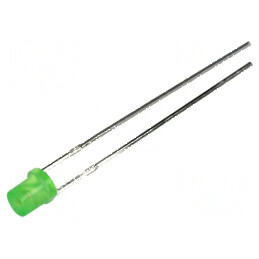 LED 3mm Verde 6÷13mcd 130° Plat Nr. term 2 | Electronic-mag.ro | Componente Electronice