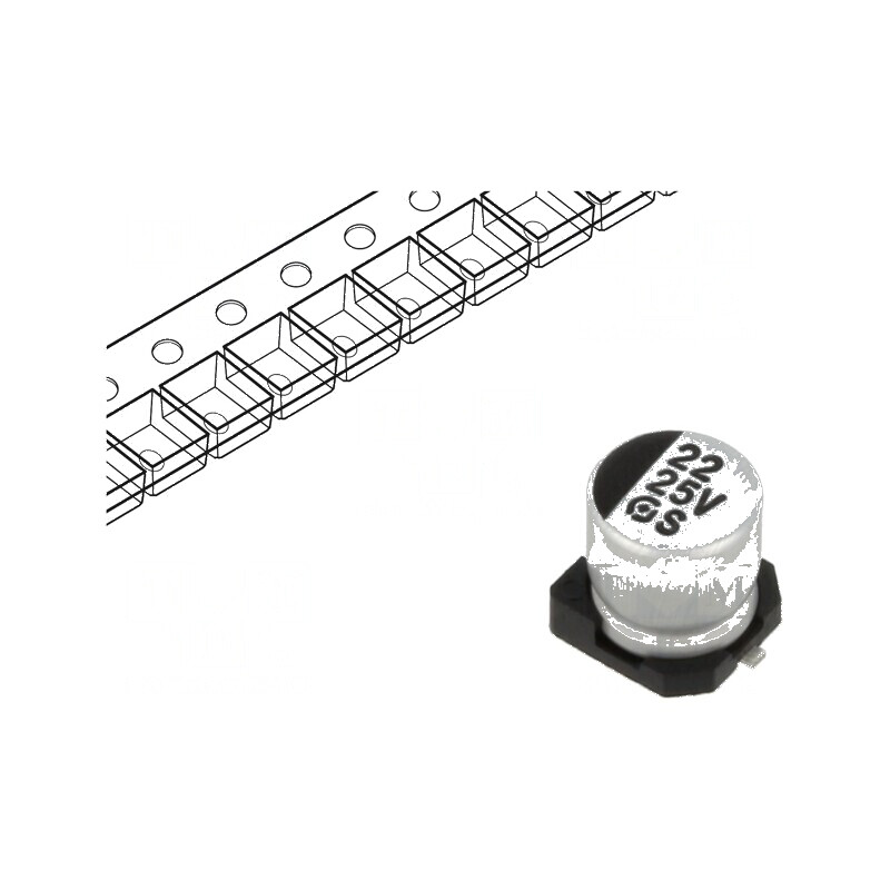 Condensator electrolitic SMD 22uF 25VDC 5x5,4mm ±20% 38mA | Electronic-mag.ro | Componente Electronice Condensator electrolitic SMD 22uF 25VDC 5x5,4mm ±20% 38mA | Electronic-mag.ro | Componente Electronice