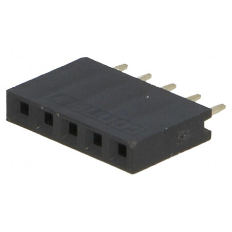 Conector şiruri pini soclu mamă 5 PIN 2,54mm THT 1x5 | Electronic-mag.ro | Componente Electronice