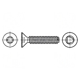 Şurub 2x10 Torx TX06 oţel zincat cu cap îngropat | Electronic-mag.ro | Componente Electronice