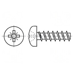 Şurub plastic 3,5x8 Cap rotund Pozidriv PZ2 oţel zinc | Electronic-mag.ro | Componente Electronice