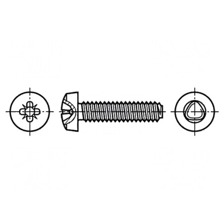 Şurub metal 3x10 cu cap rotund Pozidriv PZ1 oţel călit | Electronic-mag.ro | Componente Electronice