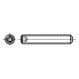 Şurub M4x6 0,7 HEX 2mm oţel zincat fără cap imbus DIN 916 | Electronic-mag.ro | Componente Electronice