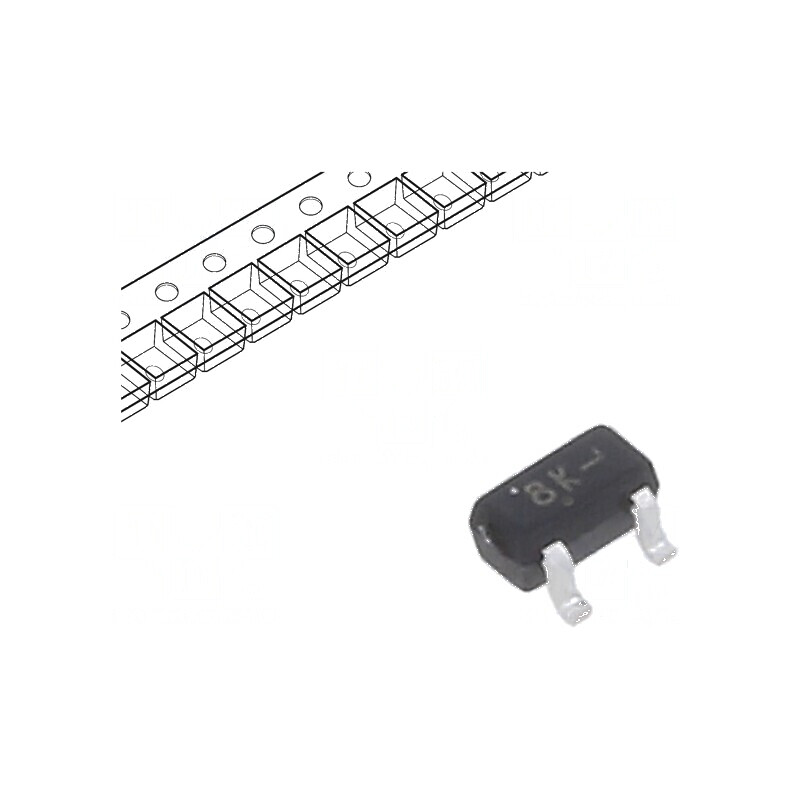 Tranzistor NPN bipolar BRT 50V 0,1A 0,2W SC75 R1 4,7kΩ | Electronic-mag.ro | Componente Electronice