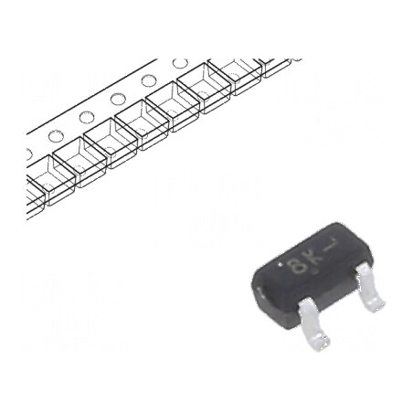 Tranzistor NPN bipolar BRT 50V 0,1A 0,2W SC75 R1 4,7kΩ | Electronic-mag.ro | Componente Electronice