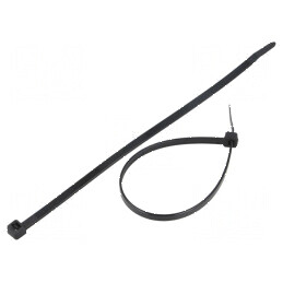 Colier de strângere poliamidă neagră 215mm x 4,8mm 222N | Electronic-mag.ro | Componente Electronice
