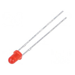 LED 3mm roșie 40mcd 40° convex | Electronic-mag.ro | Componente Electronice