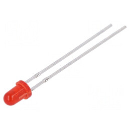 LED 3mm roșie 10mcd 40° convex | Electronic-mag.ro | Componente Electronice