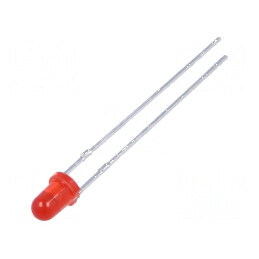 LED 3mm roșie 80mcd 40° convex | Electronic-mag.ro | Componente Electronice