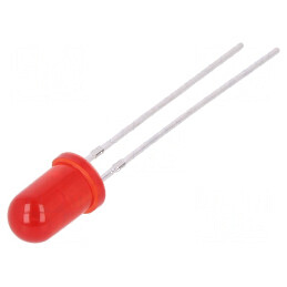 LED 5mm roșie 80mcd 30° convex | Electronic-mag.ro | Componente Electronice