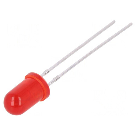 LED 5mm roșie 80mcd 30° convex | Electronic-mag.ro | Componente Electronice