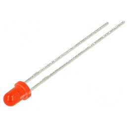 LED 3mm roșie 210-350mcd 60° convex | Electronic-mag.ro | Componente Electronice