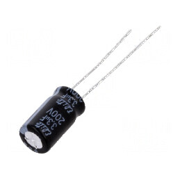 Condensator electrolitic THT 3,3uF 200VDC Ø6,3x11mm ±20% | Electronic-mag.ro | Componente Electronice