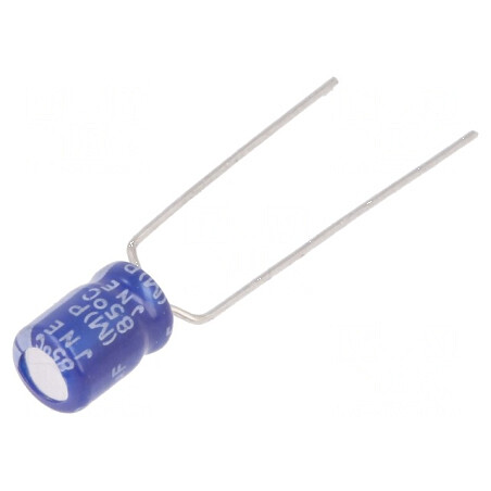 Condensator electrolitic THT 10uF 63VDC Ø5x7mm 5mm Raster | Electronic-mag.ro | Componente Electronice