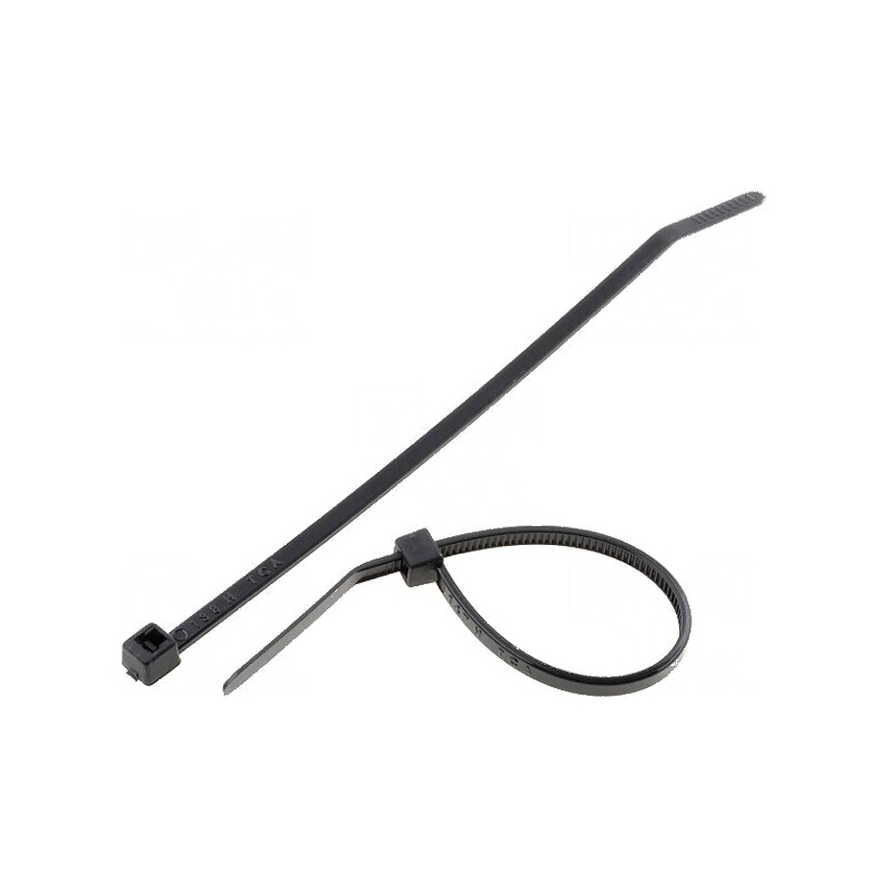 Colier de strângere poliamidă neagră 100mm 2,5mm 80N | Electronic-mag.ro | Componente Electronice