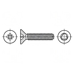 Şurub 3x6 Îngropat Pozidriv PZ1 Oțel Inoxidabil A2 | Electronic-mag.ro | Componente Electronice