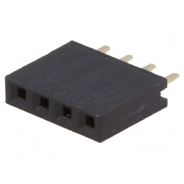 Conector şiruri pini soclu mamă 4 PIN 2,54mm THT 1x4 | Electronic-mag.ro | Componente Electronice
