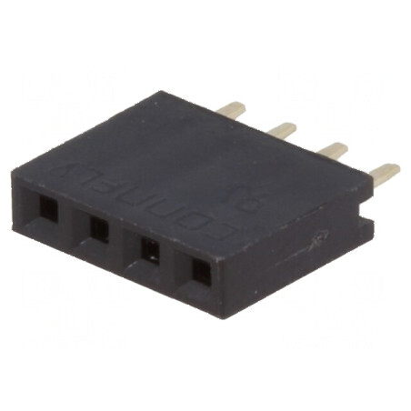 Conector şiruri pini soclu mamă 4 PIN 2,54mm THT 1x4 | Electronic-mag.ro | Componente Electronice