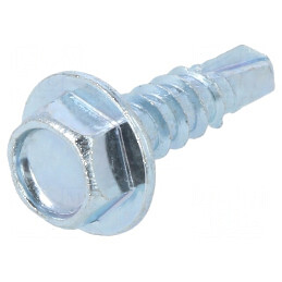 Șurub metalic cu flanșă 3,5x13 mm, cap hexagonal 5,5 mm, zincat | Electronic-mag.ro | Componente Electronice