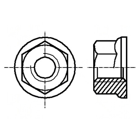 Piuliță cu flanșă hexagonală M6 din oțel cu acoperire zincată, 10mm | Electronic-mag.ro | Componente Electronice