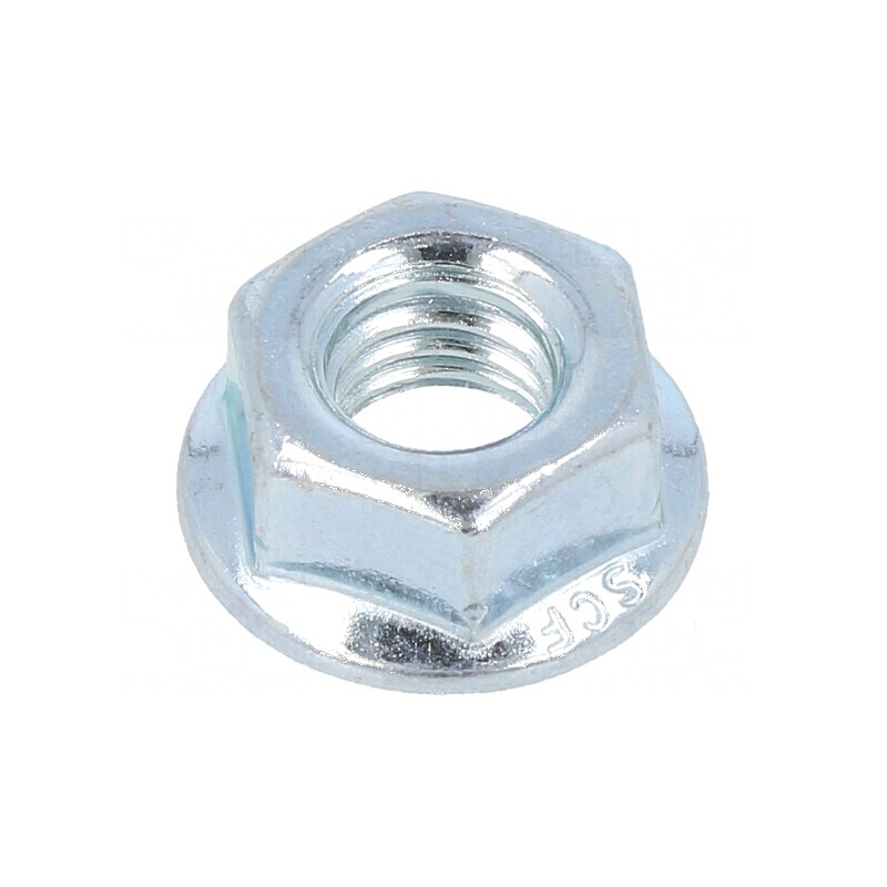 Piuliță flanșată hexagonală M6 din oțel cu acoperire zincată, înălțime 6mm | Electronic-mag.ro | Componente Electronice Piuliță flanșată hexagonală M6 din oțel cu acoperire zincată, înălțime 6mm | Electronic-mag.ro | Componente Electronice