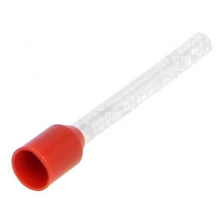 Vârf tub de capăt izolată cupru 1,5mm2 18mm roşie cositorită | Electronic-mag.ro | Componente Electronice