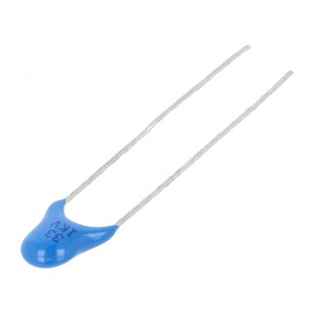 Condensator ceramic 33pF 1kV Y5P ±10% THT 5mm | Electronic-mag.ro | Componente Electronice
