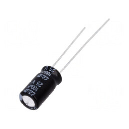 Condensator electrolitic THT 100uF 25V Ø6,3x11mm ±20% | Electronic-mag.ro | Componente Electronice