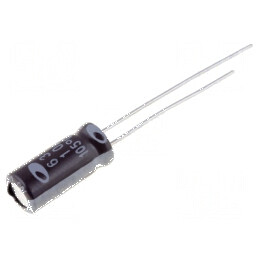 Condensator electrolitic THT 10uF 63VDC Ø5x11mm 2mm Raster | Electronic-mag.ro | Componente Electronice