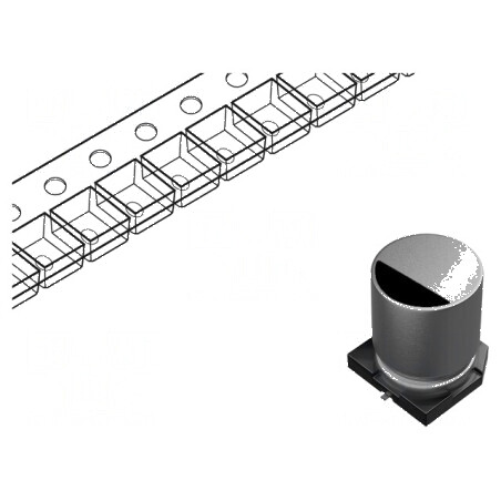 Condensator electrolitic SMD 4,7uF 50V 24mA Ø4x5,4mm ±20% | Electronic-mag.ro | Componente Electronice