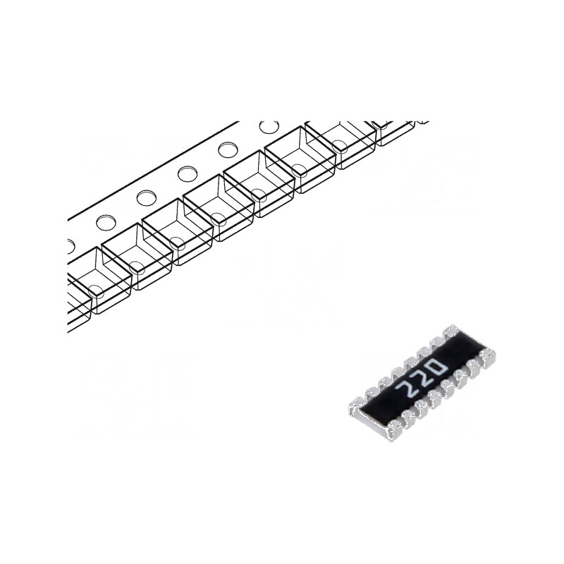 Rezistor SMD Y 22Ω ±5% 62,5mW 8 rezistori | Electronic-mag.ro | Componente Electronice Rezistor SMD Y 22Ω ±5% 62,5mW 8 rezistori | Electronic-mag.ro | Componente Electronice