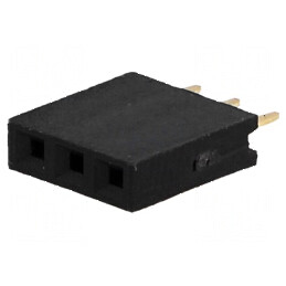 Conector şiruri pini soclu mamă 1x3 THT 2,54mm | Electronic-mag.ro | Componente Electronice